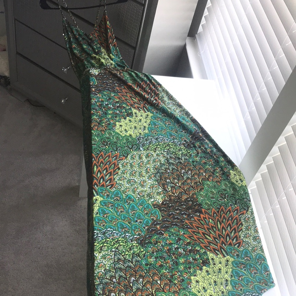 Green Pattern and flower like dress
